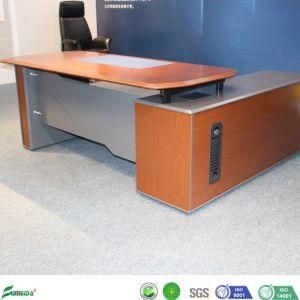 B1867 MDF Office Furniture Red Coffee Walnut Veneer Solid Wooden Executive Desk