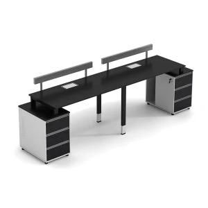 Metal Frame Modern Design Office Desk for 2 Person Workstation with Side Cabinet