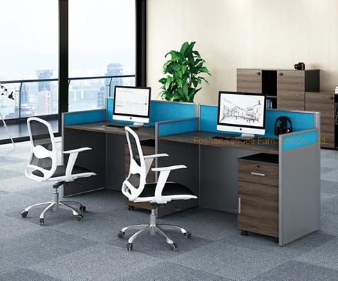 2021 Office Cubicles Furniture Melamine Modern Two Person Computer Table Staff Workstation