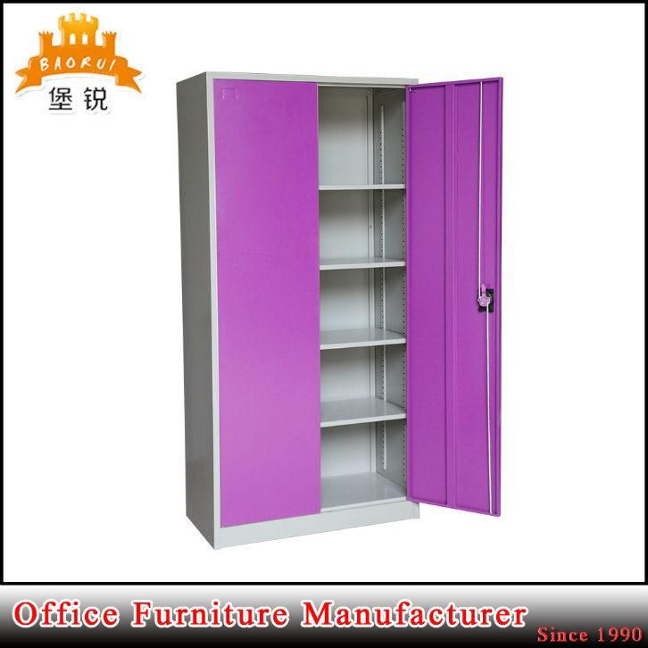 Fas-008 Flat Pack Office Furniture 4 Adjustable Shelves 2 Swing Door Filing Cabinet Cupboard