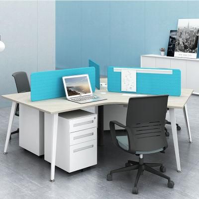 American Fashion New Model 3 Person Desk 120 Degree Workstation