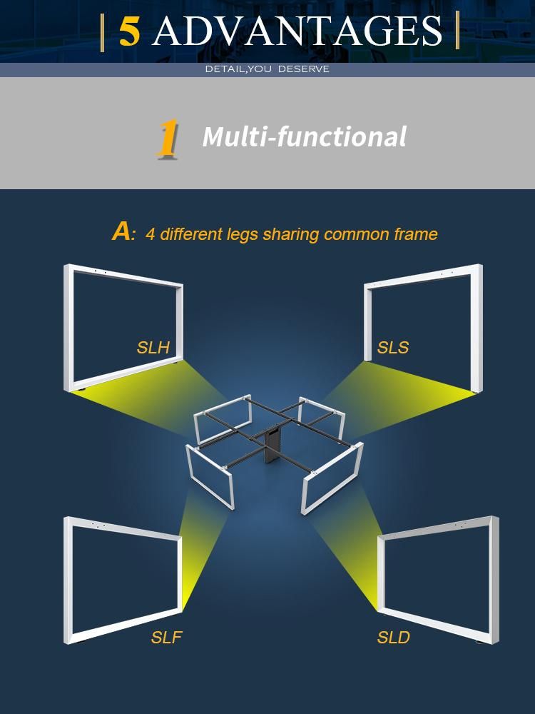 High Quality Office Furniture Steel Design Open Space 3 Person Workstation