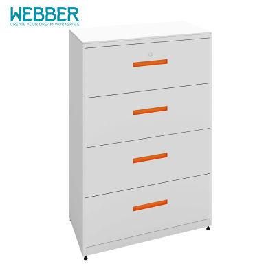 Modern Office Metal Lateral Storage Cabinet Filing Cabinet for Office with 4 Drawers