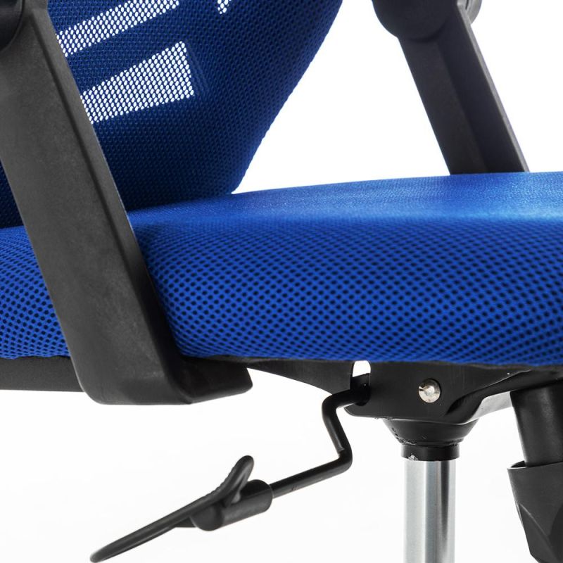 Black Frame Blue Mesh Office Cheap Chair with Flip Armrest