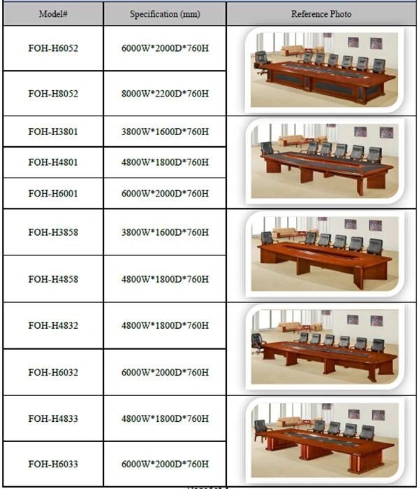 10 Persons Classic Wood Office Conference Table with Chairs