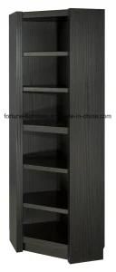 Modern Wooden Black Color Corner Bookcase (I&D-7030E)