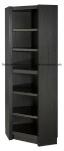 Modern Wooden Black Color Corner Bookcase (I&D-7030E)