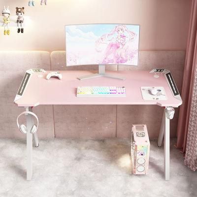 Elites 100/120/140 Cm Length Pink Color Gaming Table PC Desk with Cup Holder for Sale
