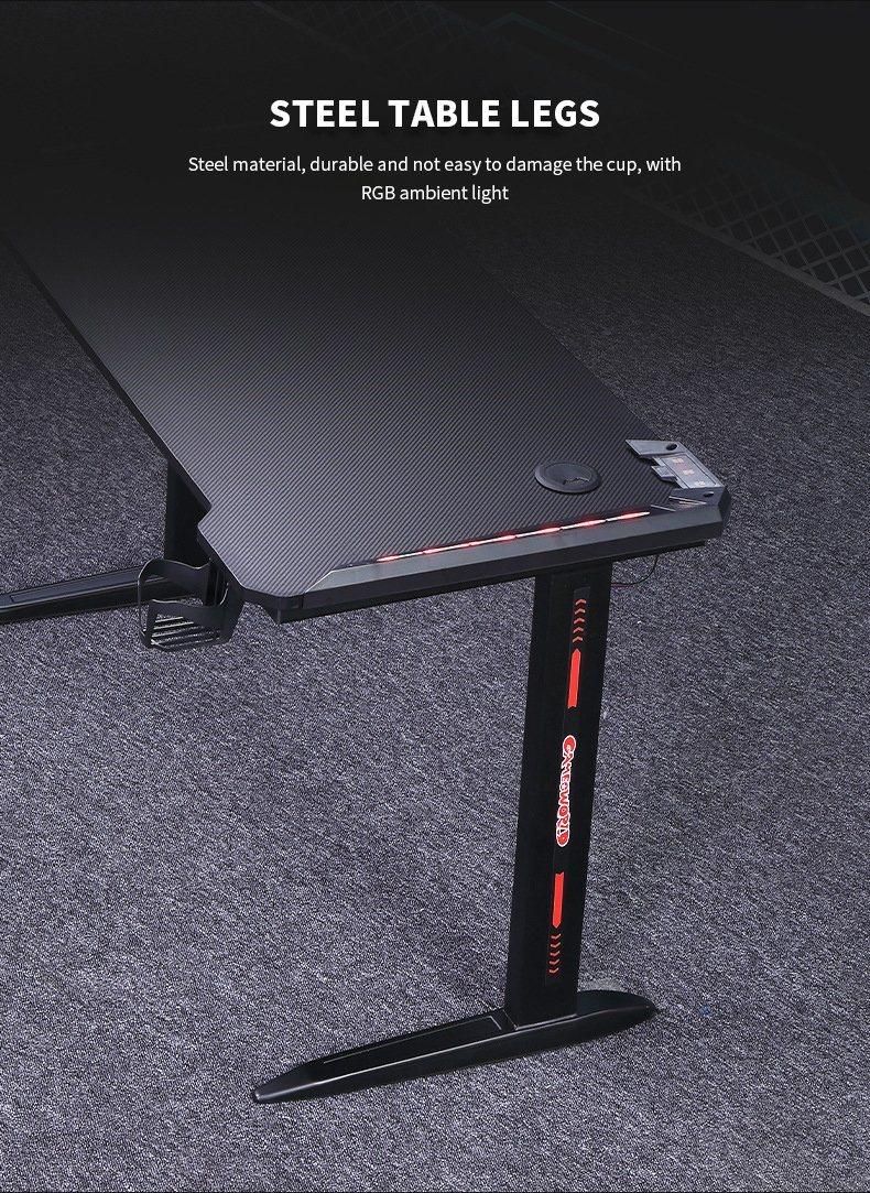 Elites Factory Direct Selling New Design Professional with LED Light Modern Gaming Desk Gaming Table