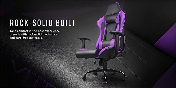 Height Adjustable High Back Ergonomic Racing Computer Girl Silla Gamer Purple Gaming Chair