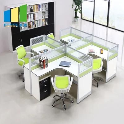 High End Modular Glass Office Workstations Cubicles 2-6 Person Seats Partitions
