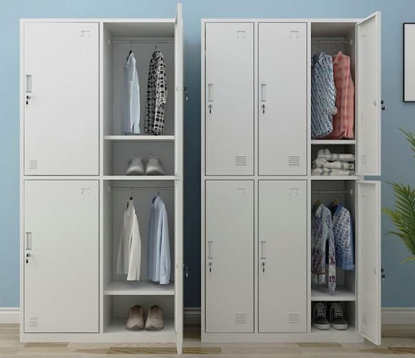 Fas-027 Staff Clothes Storage Locker Box School Locker Cabinet 4 Door Steel Locker