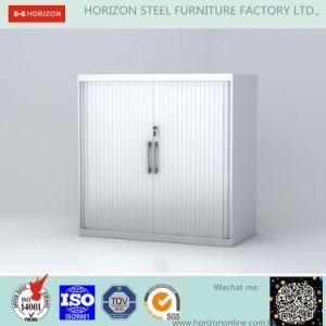 Tambour Door Cabinet Office Furniture with 4 Adjust Shelves/Glazed Door Cabinet