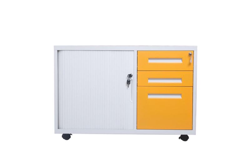 Mobile Cabinet Tambour Door Filing Cupboard with Drawers