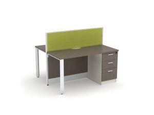 Call Center Aluminum Office Cubicle Shape Desk for 2 Person