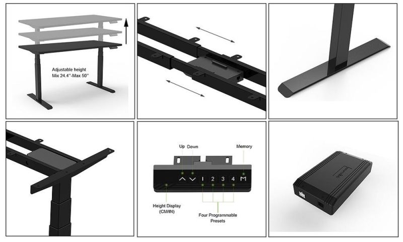 Dual Motor Height Adjustable Standing Desk Frame for Office Furniture