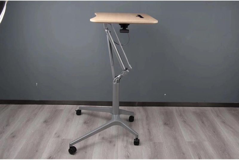 Height Adjustable Sit to Stand Mobile Computer Desk Laptop Table