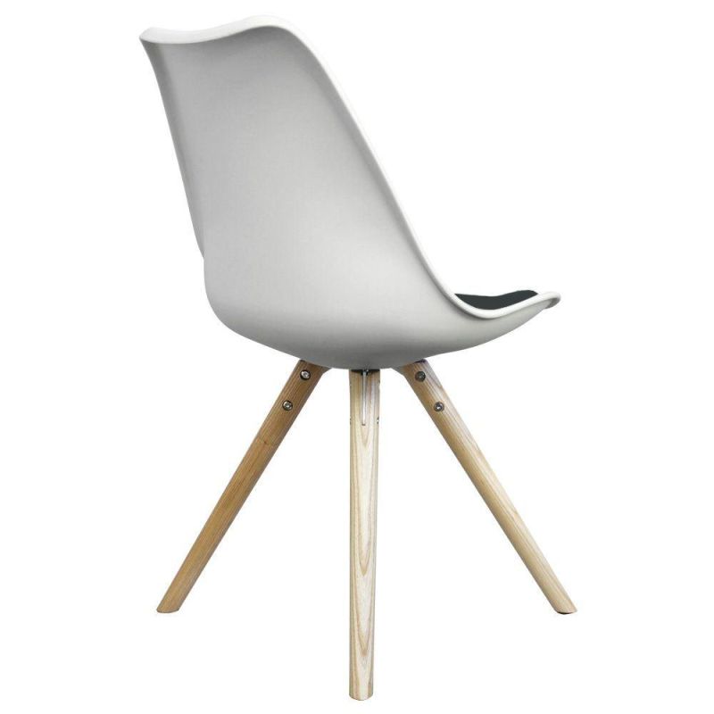 Tulip Style Chair Dining Designer with Upholstered Solid Wood Legs