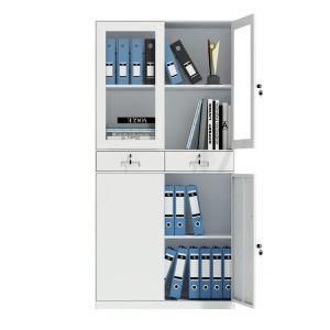 Fashion Design Steel Glass Middle Two Drawer Office Cabinet