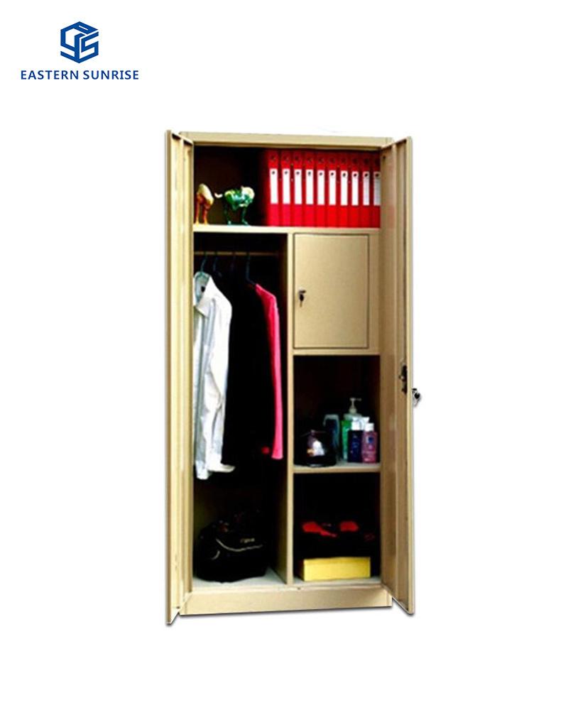 2-Door Large Capacity Home Bedroom Metal Wardrobe