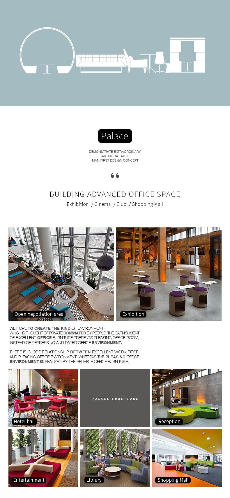 European Style Executive Furniture Corner Lounge Fabric U Shape Sectional Office Sofa