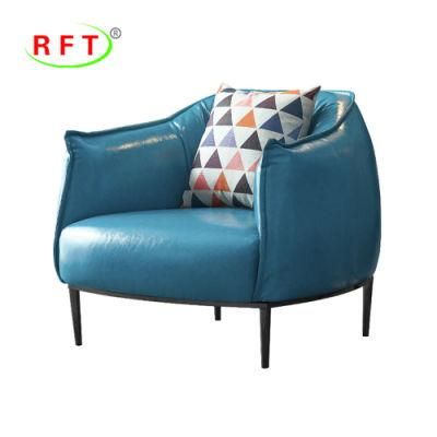 Modern Design Blue PU Leather Office Furniture Sofa