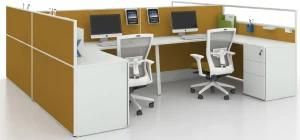 Modern 4 People Partition Modular Office Desk Seats Screen Workstation