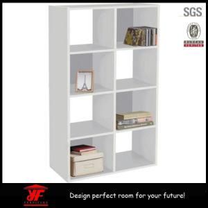 Shelf White 8-Compartment White Closed Bookcase Bookstore