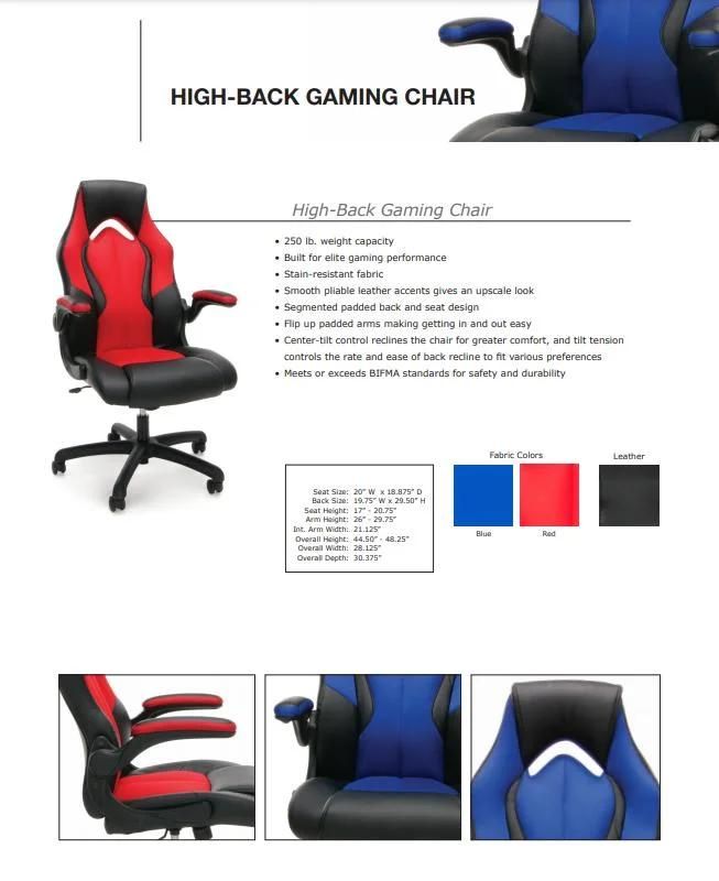 Ergonomic Design Upholstered Swivel Adjustable Computer Gamer Chair