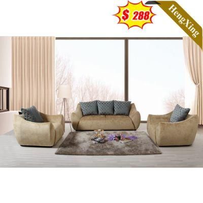 Classic Home Living Room Customized Golden Color Fabric 1+2+3 Seat Sofa Set Office Sofas