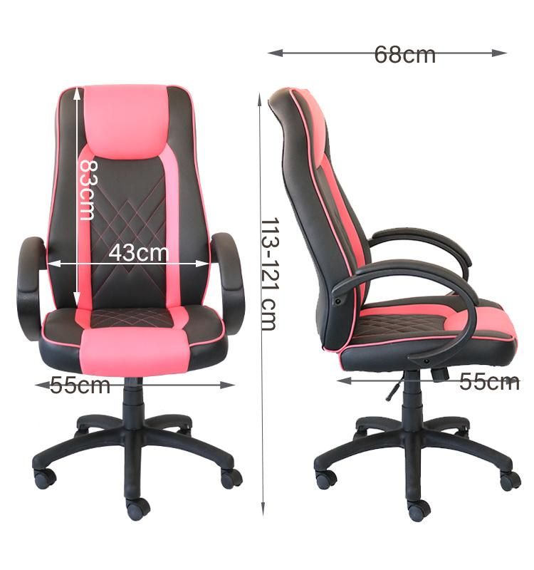 (MOZART) Racing Style Pink Office Chair with PP Armrest