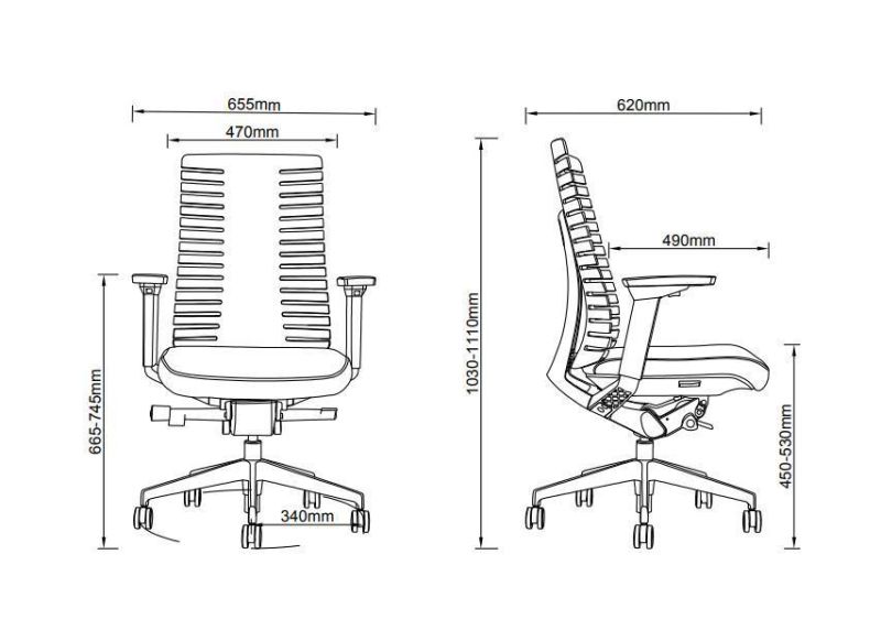 Italian Middle Back Office Executive Computer Task Swviel Lumbar Support Multi Function Donati Chair with Adjustable Armrest