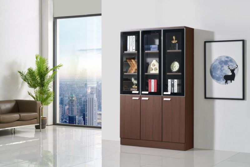 Modern Design MDF Wooden 2 Doors 3 Doors Office File Cabinet Bookcase