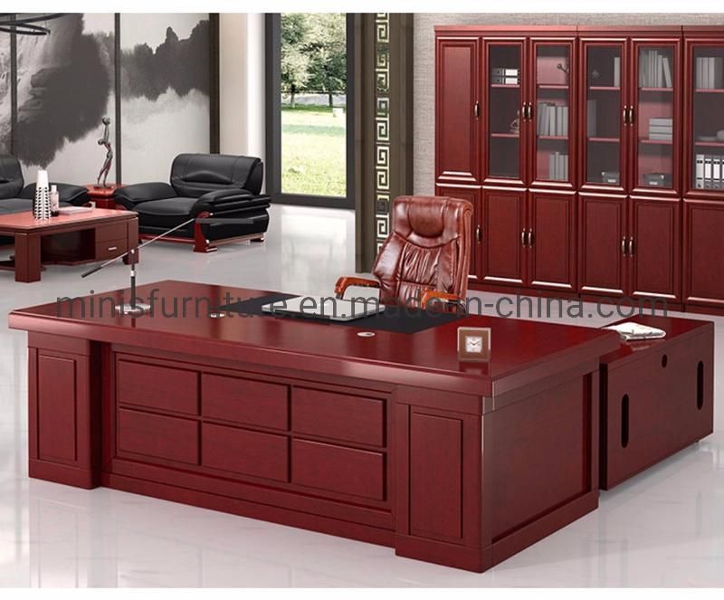 (M-OD1157) 2021 China Factory Latest Office Furniture Leader MDF Desk with Side Cabinet