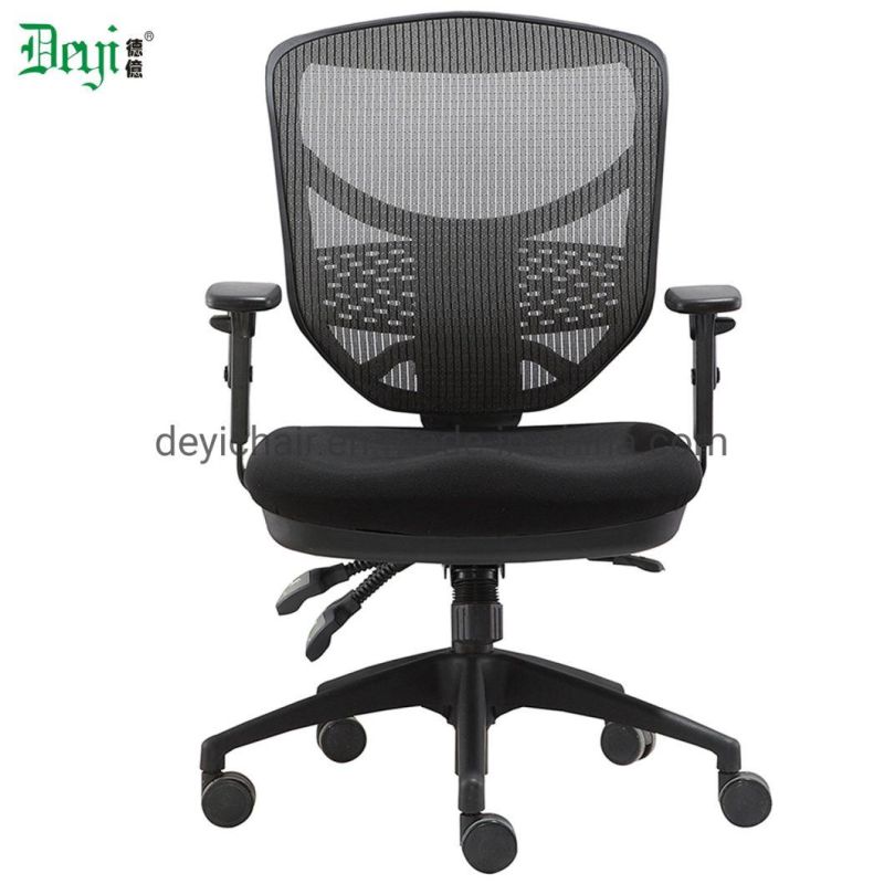 Middle Size Plastic Lumbar Support with Adjustable Arm Mesh Upholstery Back PU Caster Office Chair