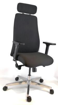 Sychronize Mechanism 350mm Aluminum Base PU Castor Class 4 Gas Lift with Adjustable Arms and Headrest Chair