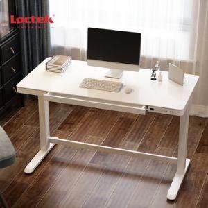 Loctek Et118W-N Electric Wooden Sit-Stand Height Adjustable Computer Laptop Study Desk with Charging Ports and Drawer for Office and Home