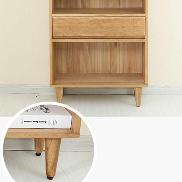 Nordic Minimalist Floor Bookshelf Display Rack Solid Wood Shelf