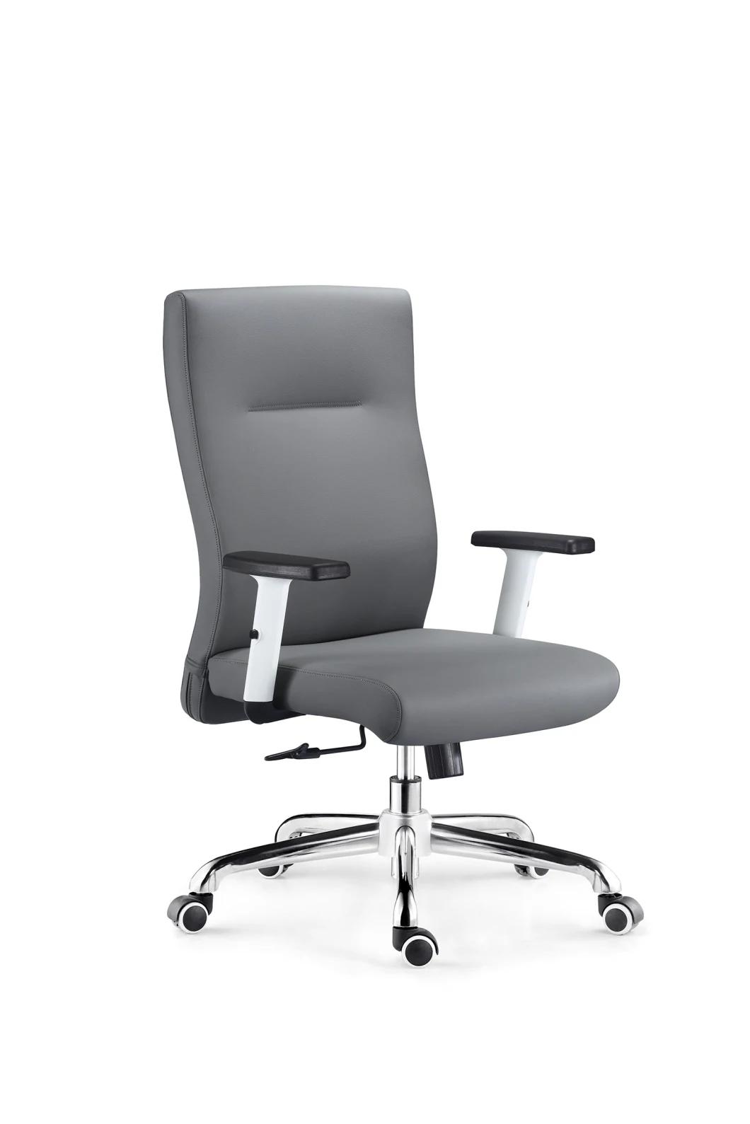 High Quality and Simple Design Visitor Office Leather Chair with up and Down Armrest