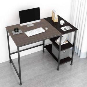 Steel Frame Modern Design Writing Computer Desk with Bookshelves