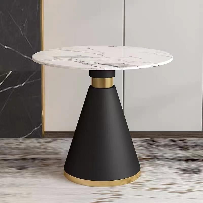 Marble Small Squaretable Business Light Luxury Black Gold Milk Tea Shop Table Leisure Rock Board Balcony Negotiation Table