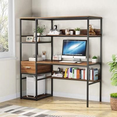 Simple Home Desk with Bookshelf and Drawer Desktop Office Computer Desk 0299