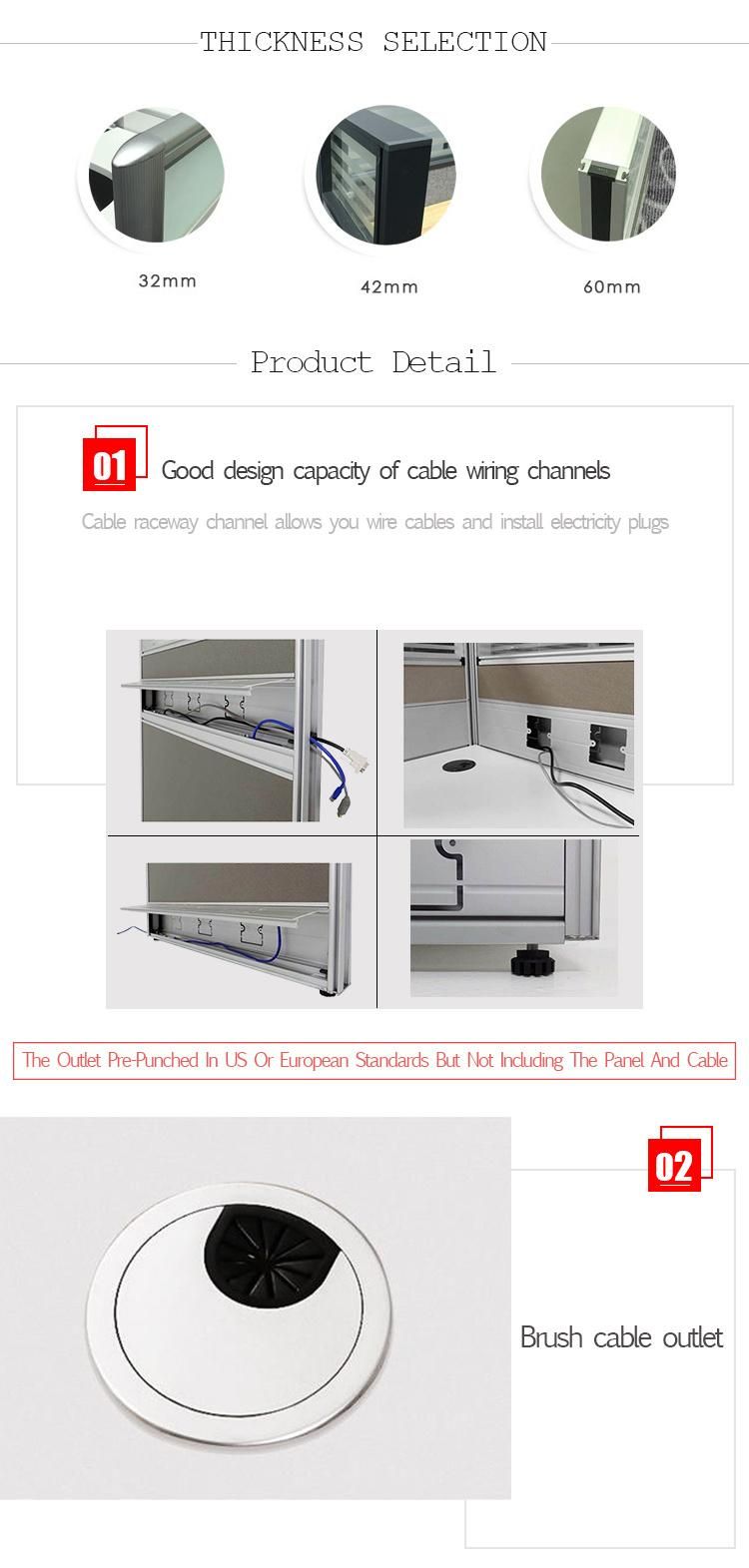 Customzied Seats Shaped Staff Partition Simple Office Cubicles