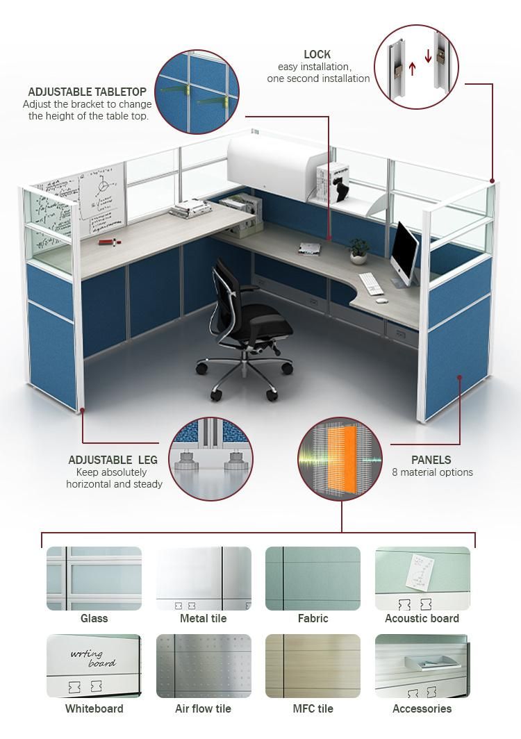 Space Collocation Multifunction Customize Office Furniture Modular Cubicle Staff Computer Desk Office Workstations