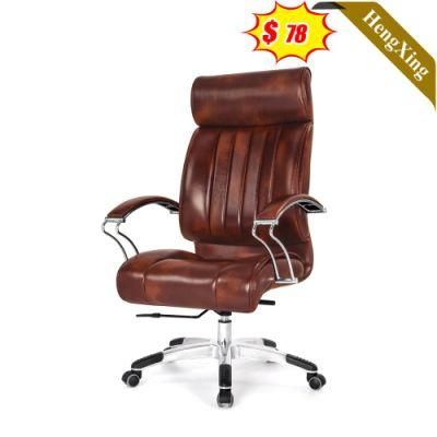 Classic Design Office Furniture Chairs Brown Color PU Leather Swivel Height Adjustable Chair