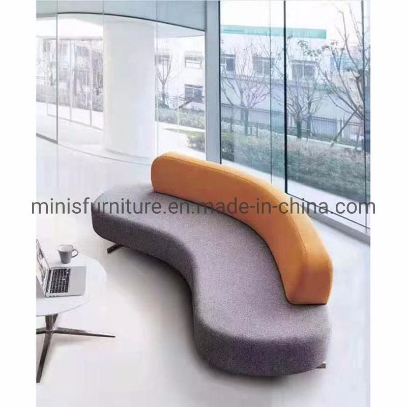 (M-SF22) Newest Public/Hotel/Office Curved Fabric Visitor Waiting Sofa Furniture Without Arms