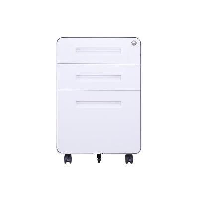 Office Furniture 3 Drawers Rolling A4 File Pedestal Storage Cabinet