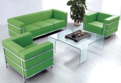 Modern Italian Green Leather Sofa 1+1+3 Model