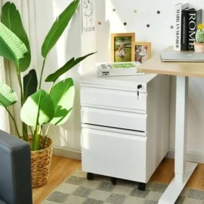Pft 3-Drawer Mobile Steel File Cabinet for Legal/Letter Files W/Lock White