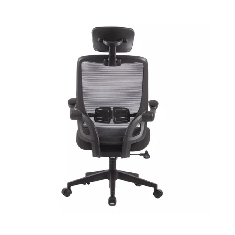 Ergonomic China Anji Manufacturer Comfort Lumbar Support High Back Flip-up Arms Computer Desk Office Mesh Chair